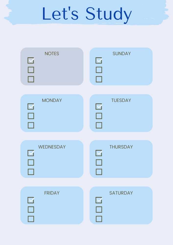 Weekly Study Plan 2