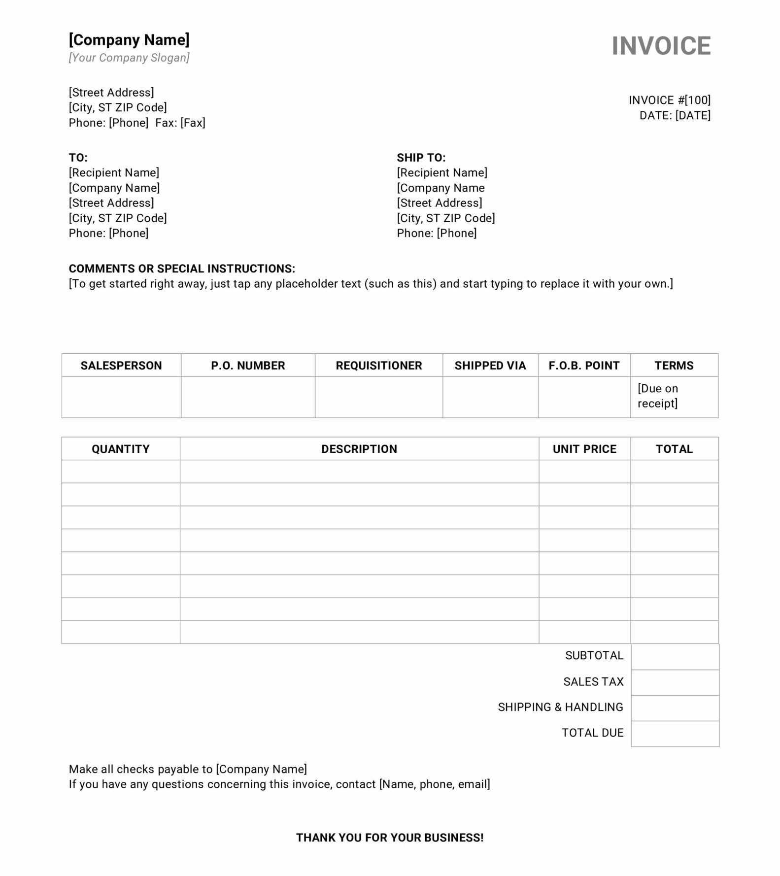 freelance invoice templates