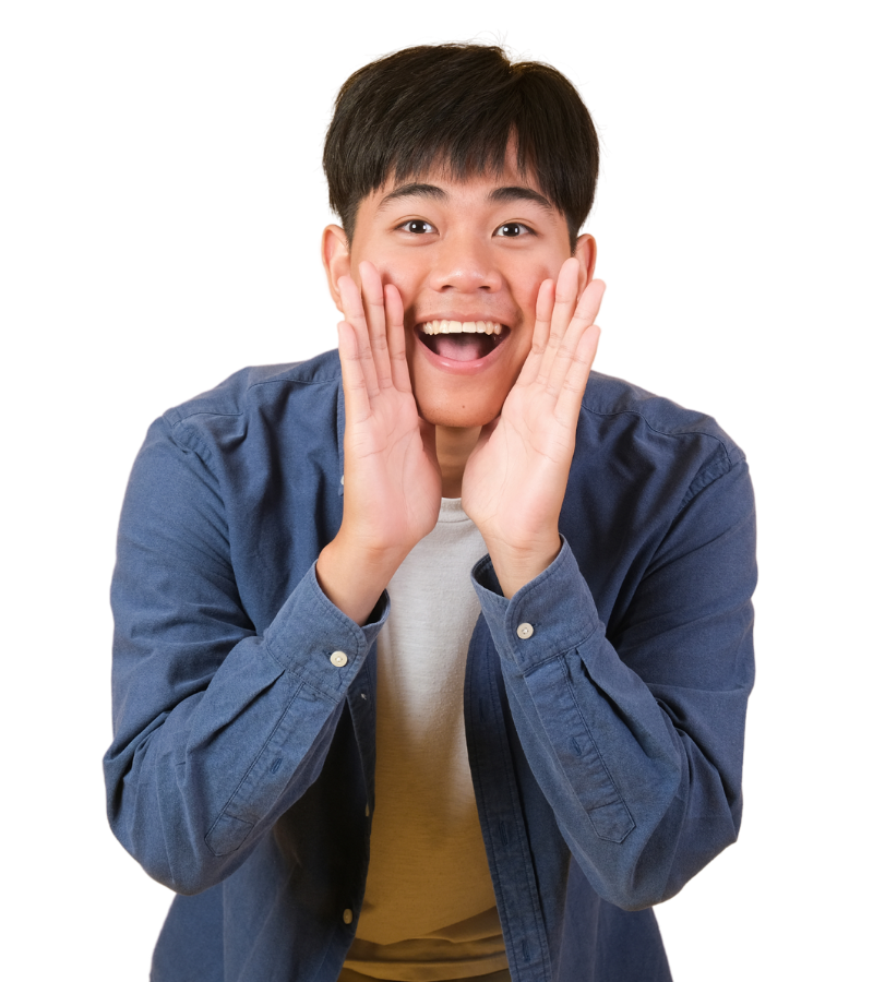 man creating digital product online