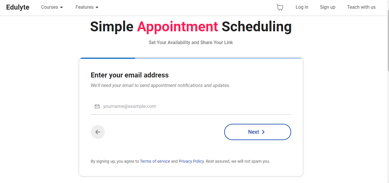 appointment schedular verify 