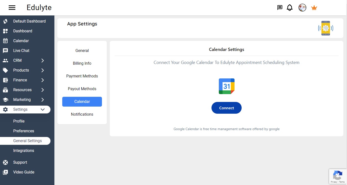 Calendar Settings