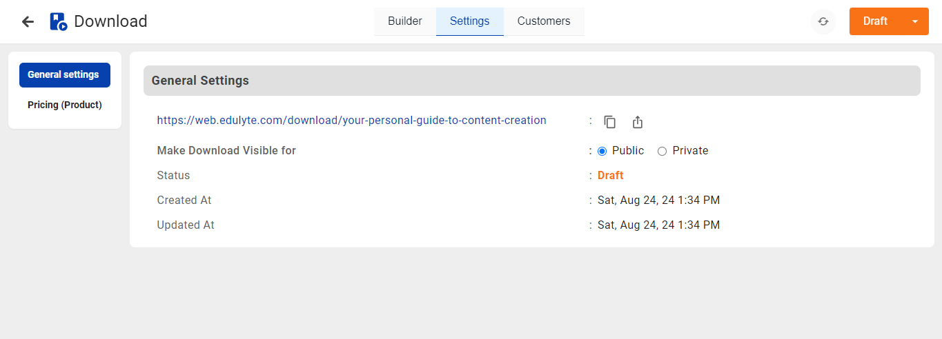 Configure Product Settings